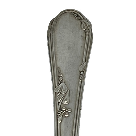 1936 Wm A Rogers A1 Meadowbrook 8” Serving Fork Silver Plate Heather Pattern - Picture 5 of 12